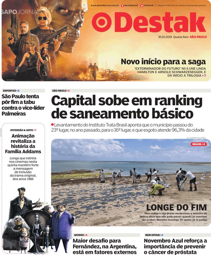 Capa Destak-S�o Paulo - 2019-10-30