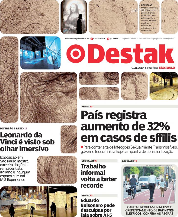Capa Destak-S�o Paulo - 2019-11-01