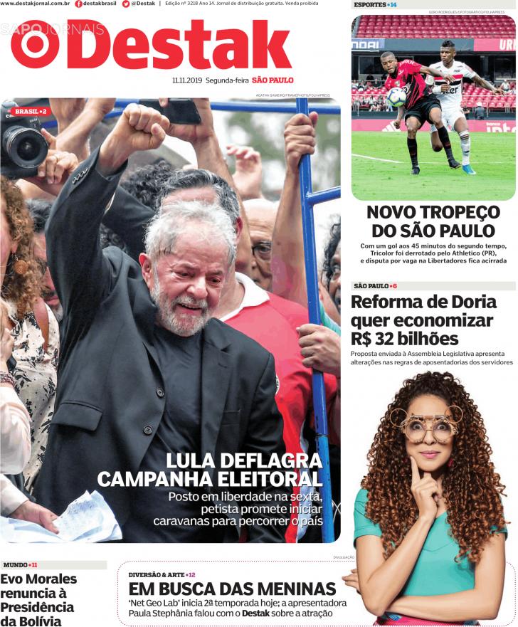 Capa Destak-S�o Paulo - 2019-11-11