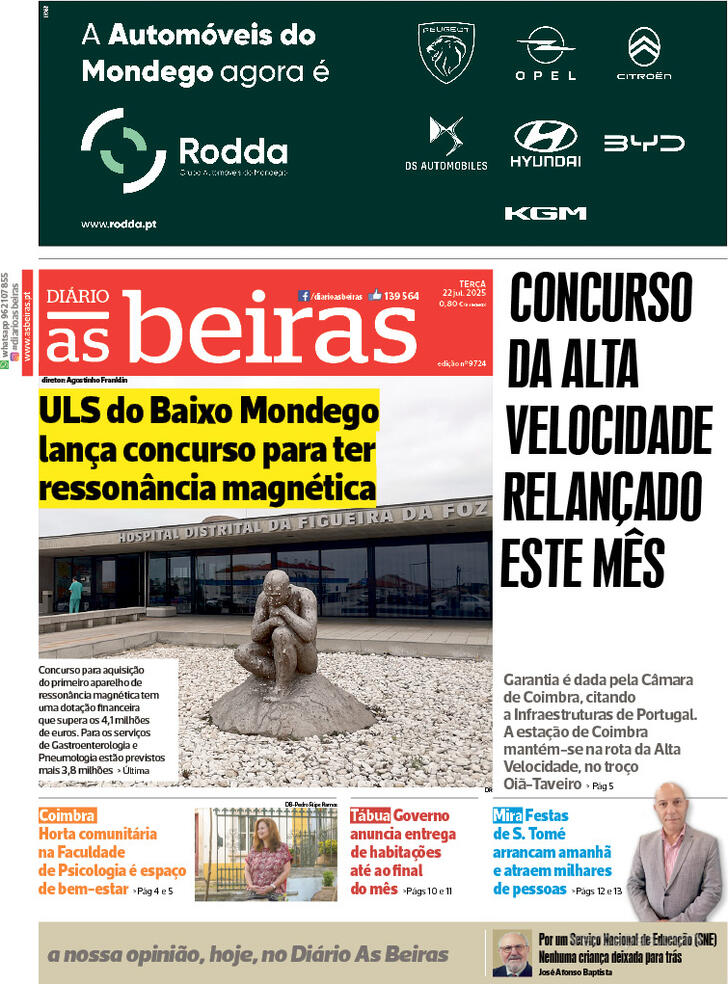 Capa Dirio As Beiras - 2025-07-22