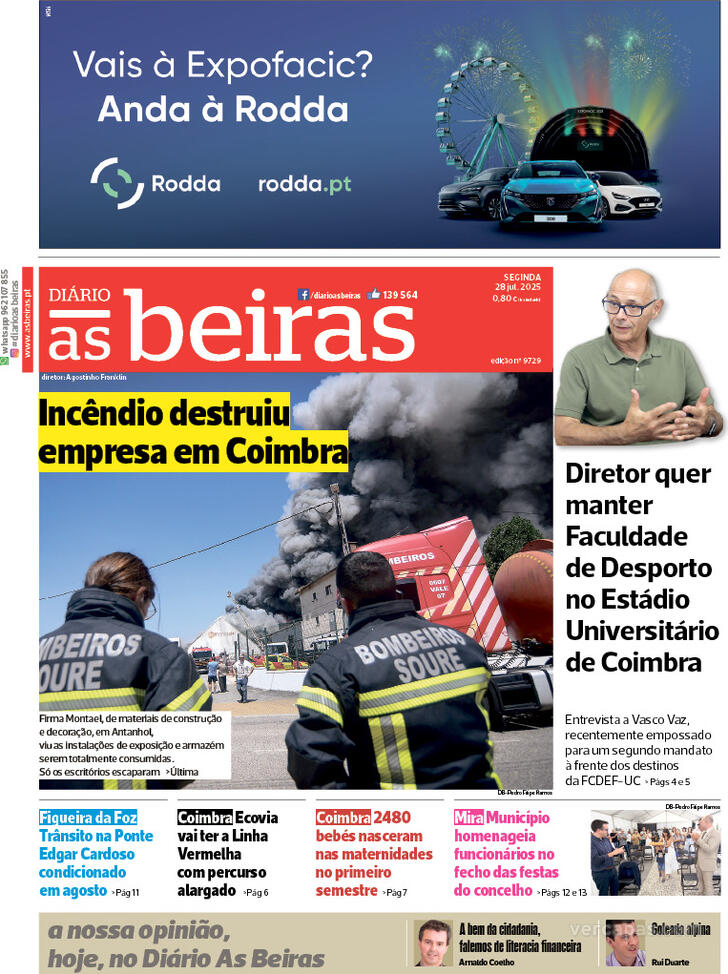 Capa Dirio As Beiras - 2025-07-28