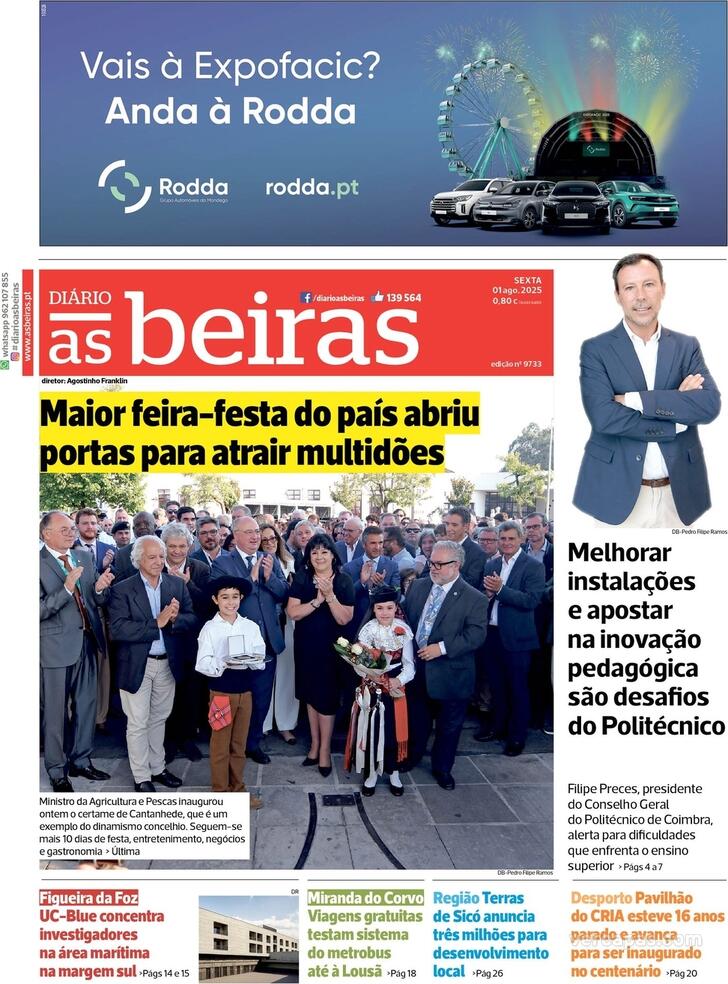 Capa Dirio As Beiras - 2025-08-01