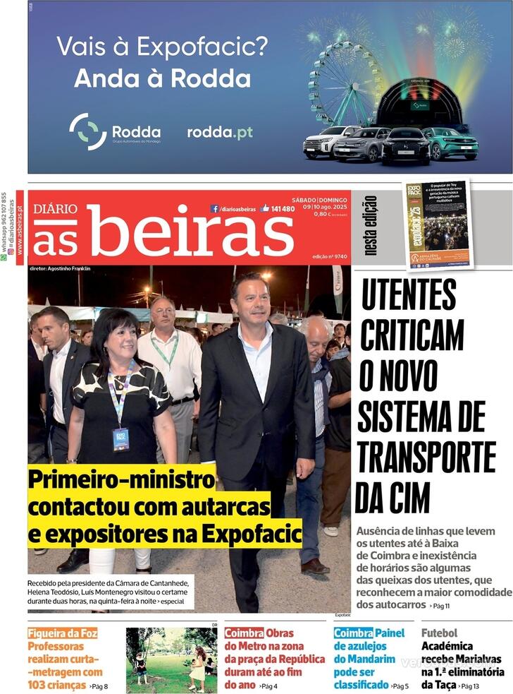 Capa Dirio As Beiras - 2025-08-09