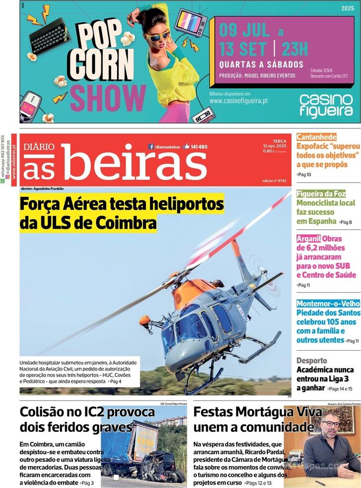 Capa Dirio As Beiras - 2025-08-12