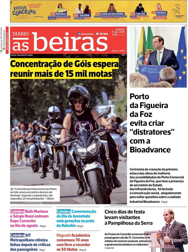 Capa Dirio As Beiras - 2025-08-13