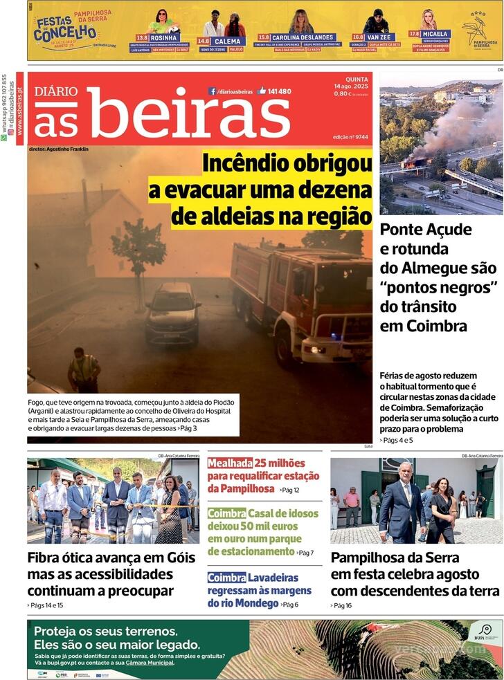 Capa Dirio As Beiras - 2025-08-14