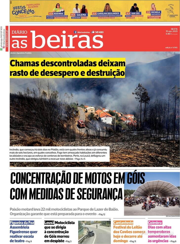 Capa Dirio As Beiras - 2025-08-15