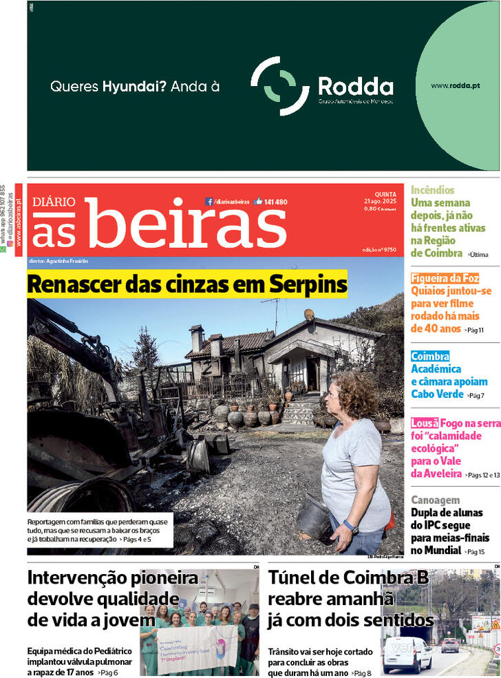 Capa Dirio As Beiras - 2025-08-21