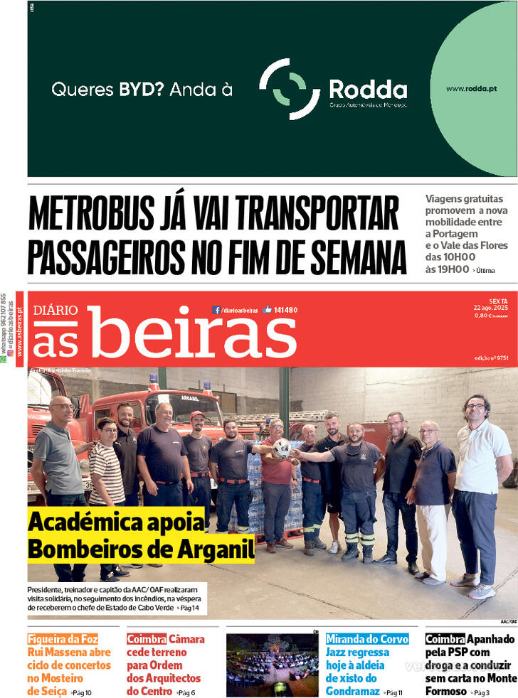 Capa Dirio As Beiras - 2025-08-22