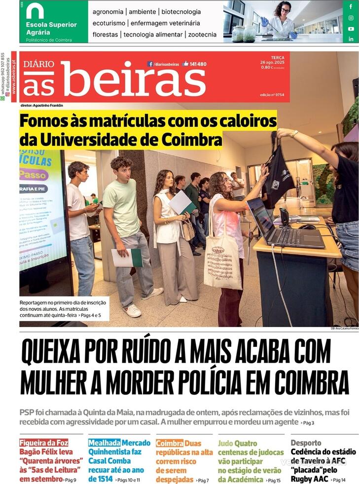 Capa Dirio As Beiras - 2025-08-26