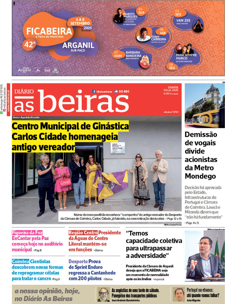 Capa Dirio As Beiras - 2025-09-03