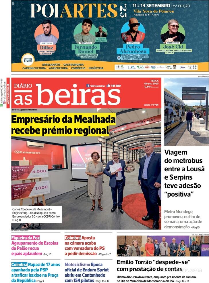 Capa Dirio As Beiras - 2025-09-09
