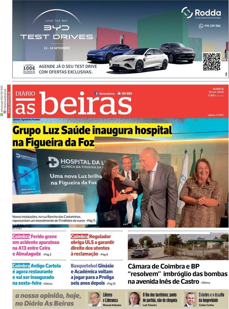 Capa Dirio As Beiras - 2025-09-10