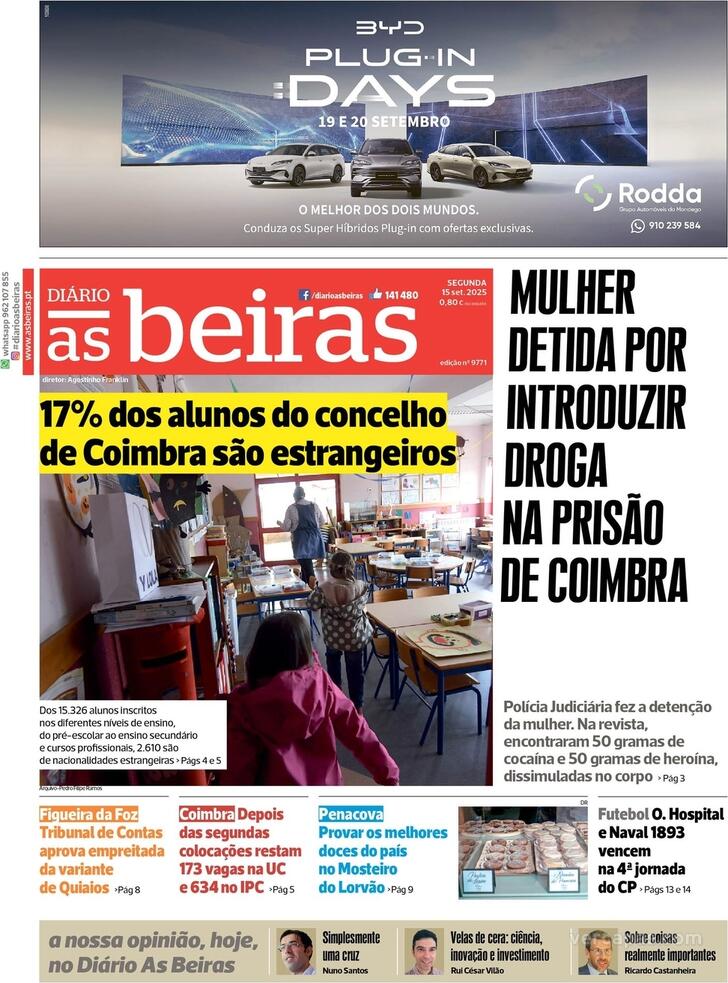 Capa Dirio As Beiras - 2025-09-15