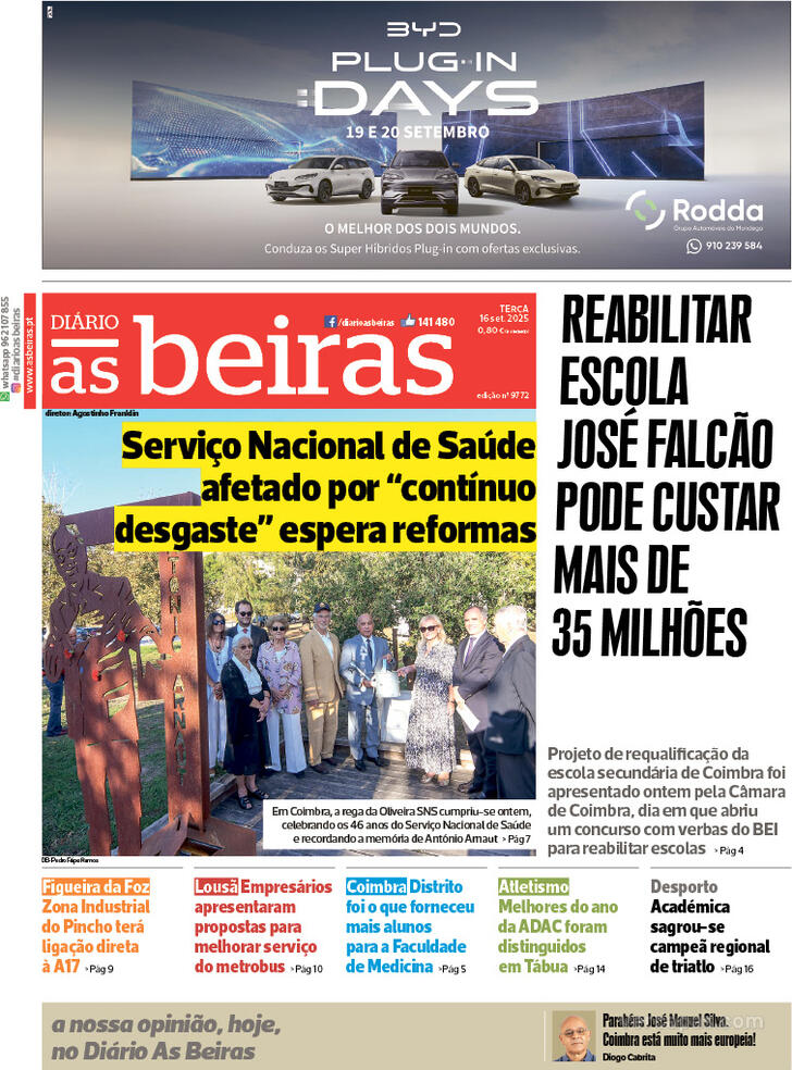 Capa Dirio As Beiras - 2025-09-16