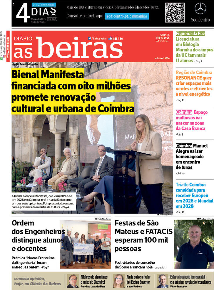 Capa Dirio As Beiras - 2025-09-18