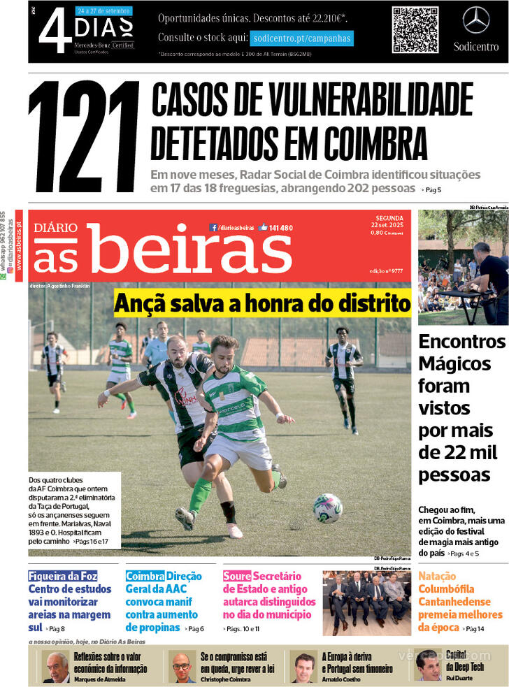 Capa Dirio As Beiras - 2025-09-22