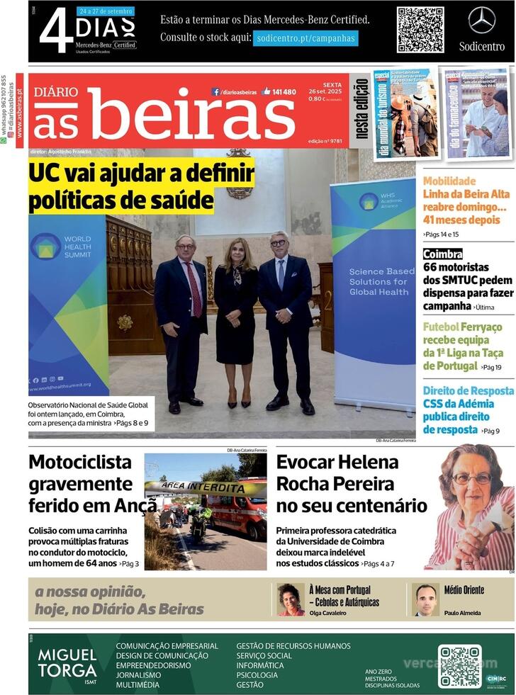 Capa Dirio As Beiras - 2025-09-26