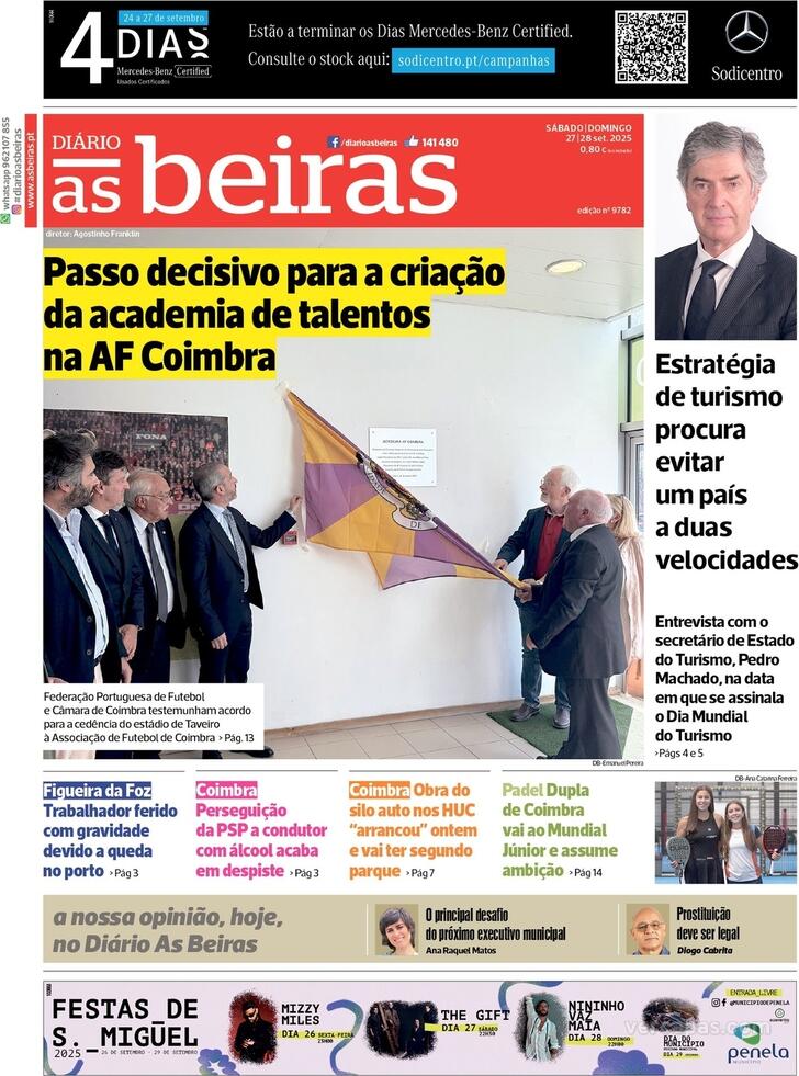 Capa Dirio As Beiras - 2025-09-27