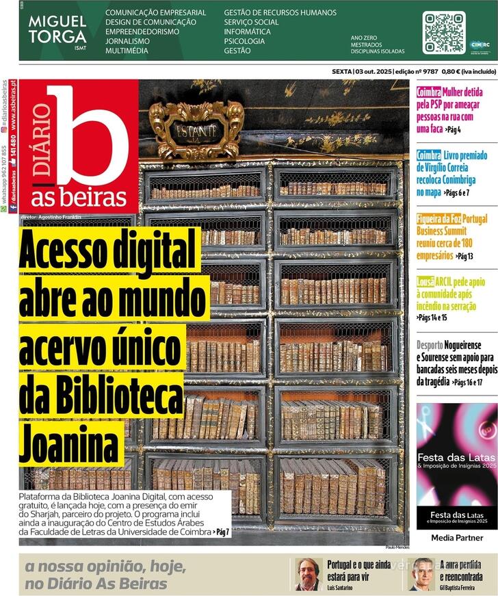 Capa Dirio As Beiras - 2025-10-03