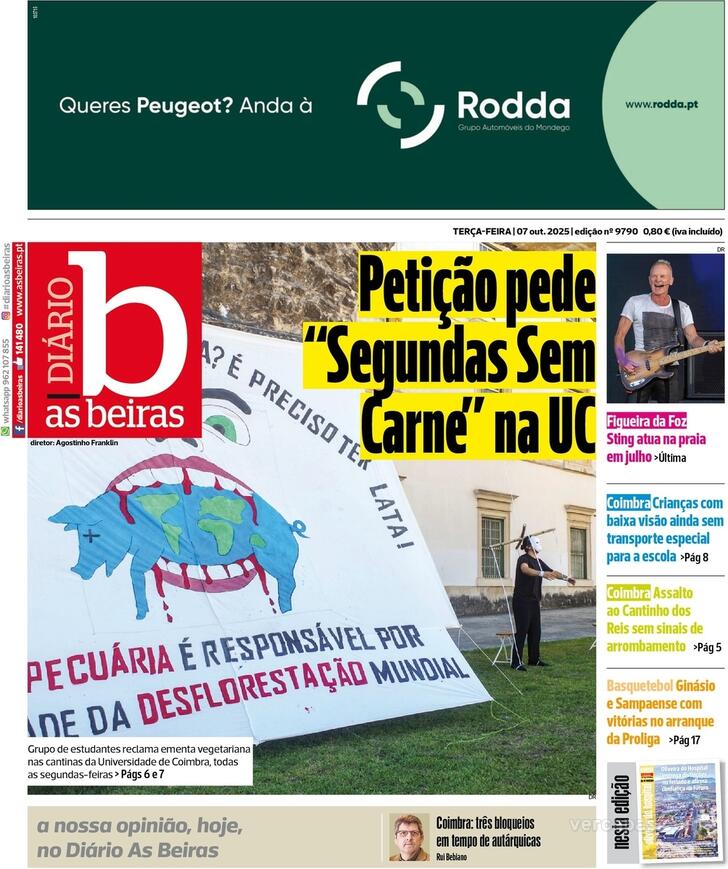 Capa Dirio As Beiras - 2025-10-07
