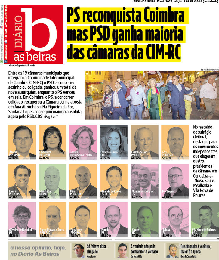 Capa Dirio As Beiras - 2025-10-13