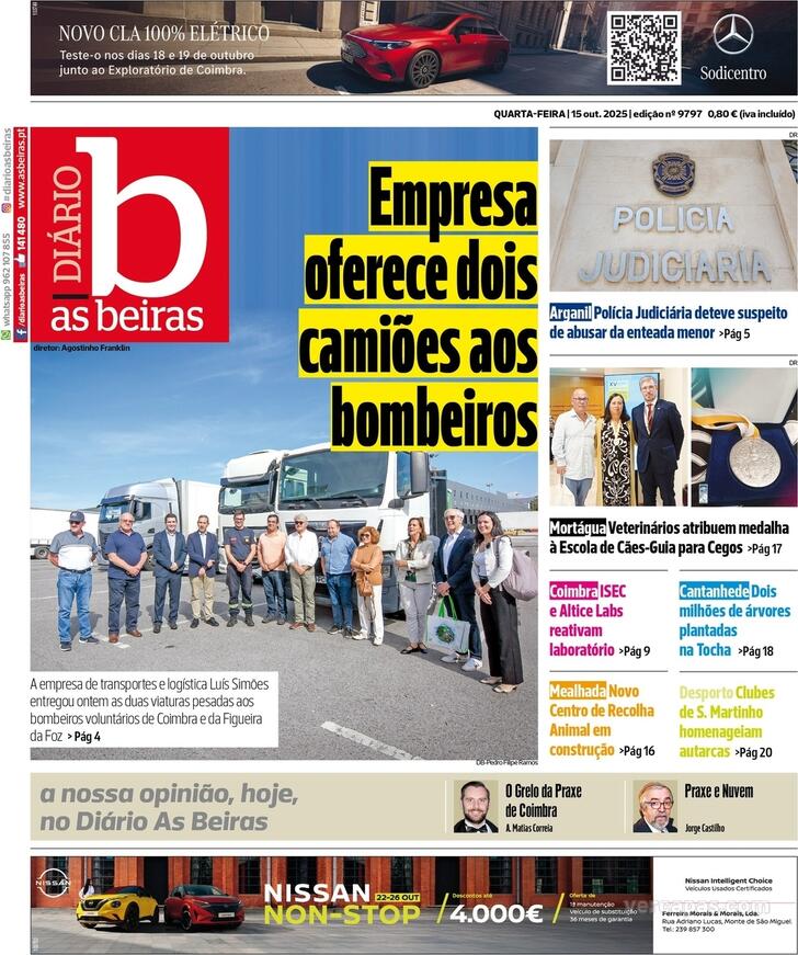 Capa Dirio As Beiras - 2025-10-15