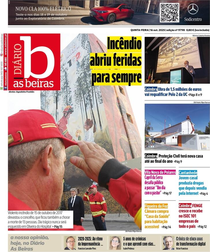 Capa Dirio As Beiras - 2025-10-16