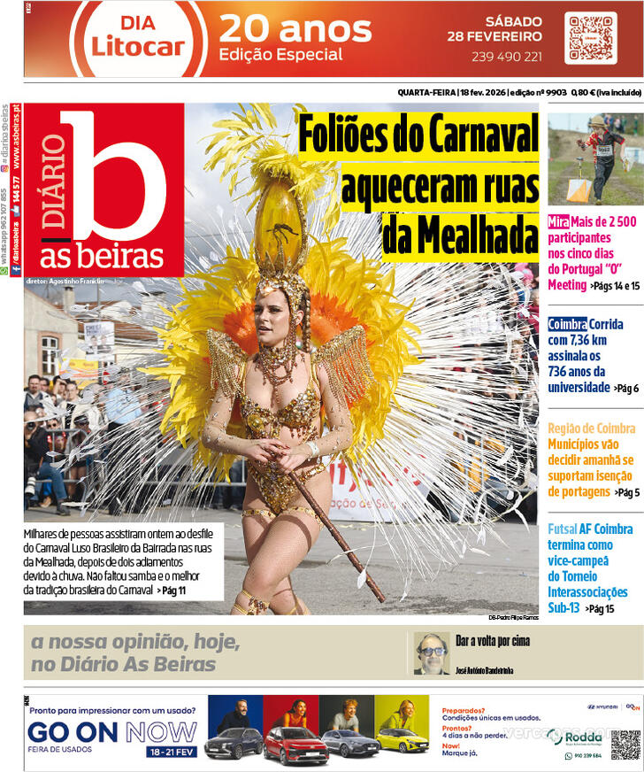Capa Di�rio As Beiras - 2026-02-18