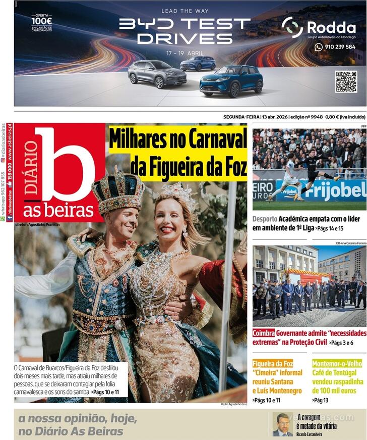Capa Di�rio As Beiras - 2026-04-13