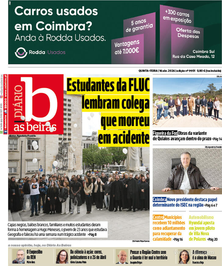 Capa Di�rio As Beiras - 2026-04-16