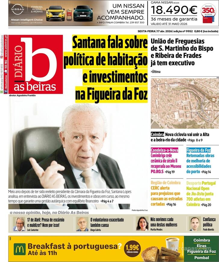 Capa Di�rio As Beiras - 2026-04-17