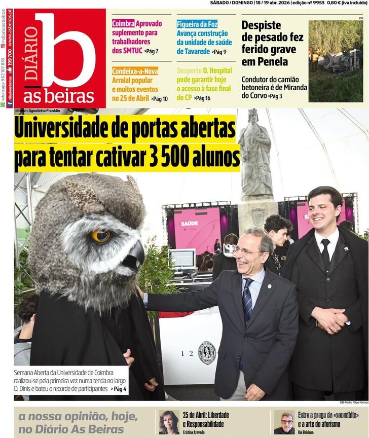 Capa Di�rio As Beiras - 2026-04-18