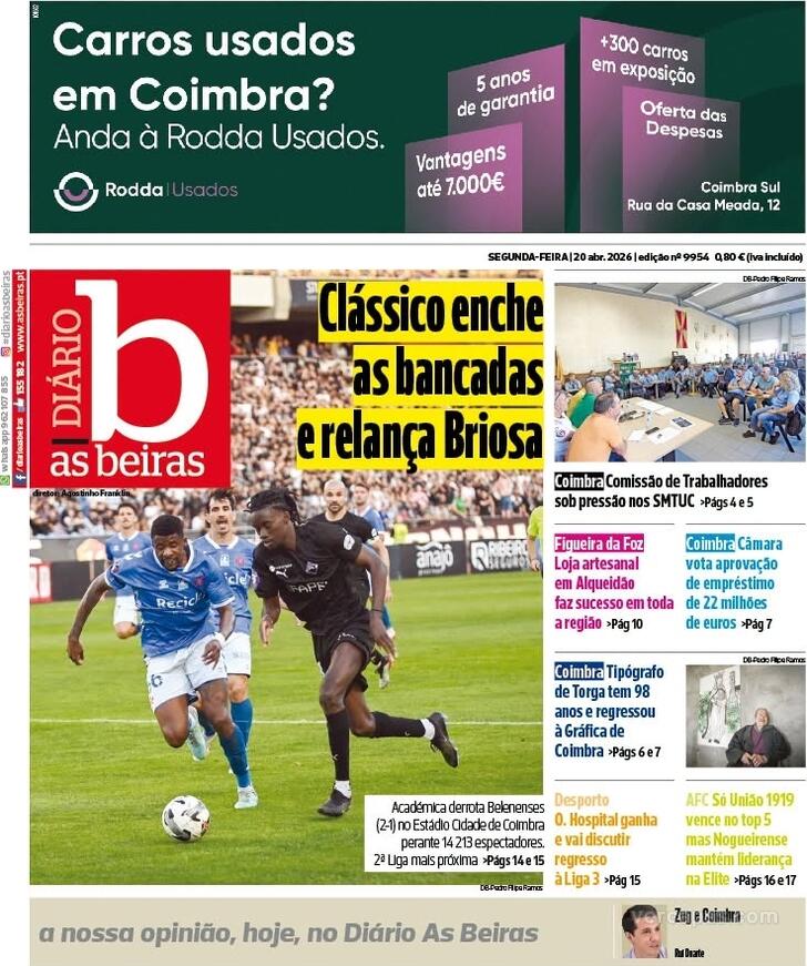 Capa Di�rio As Beiras - 2026-04-20