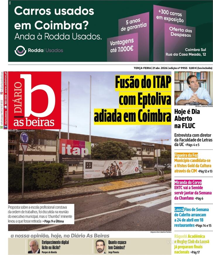 Capa Di�rio As Beiras - 2026-04-21