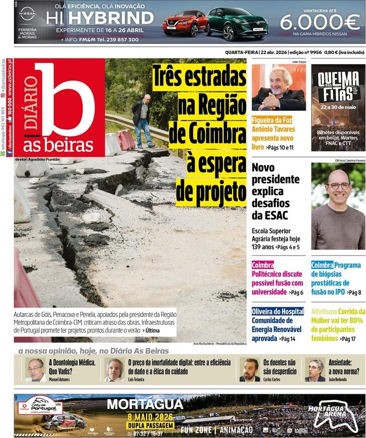 Capa Di�rio As Beiras - 2026-04-22