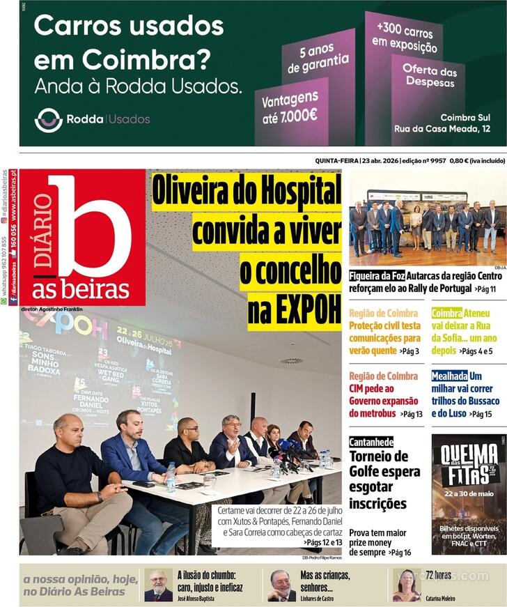 Capa Di�rio As Beiras - 2026-04-23