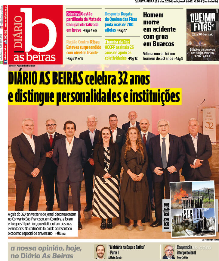 Capa Di�rio As Beiras - 2026-04-29