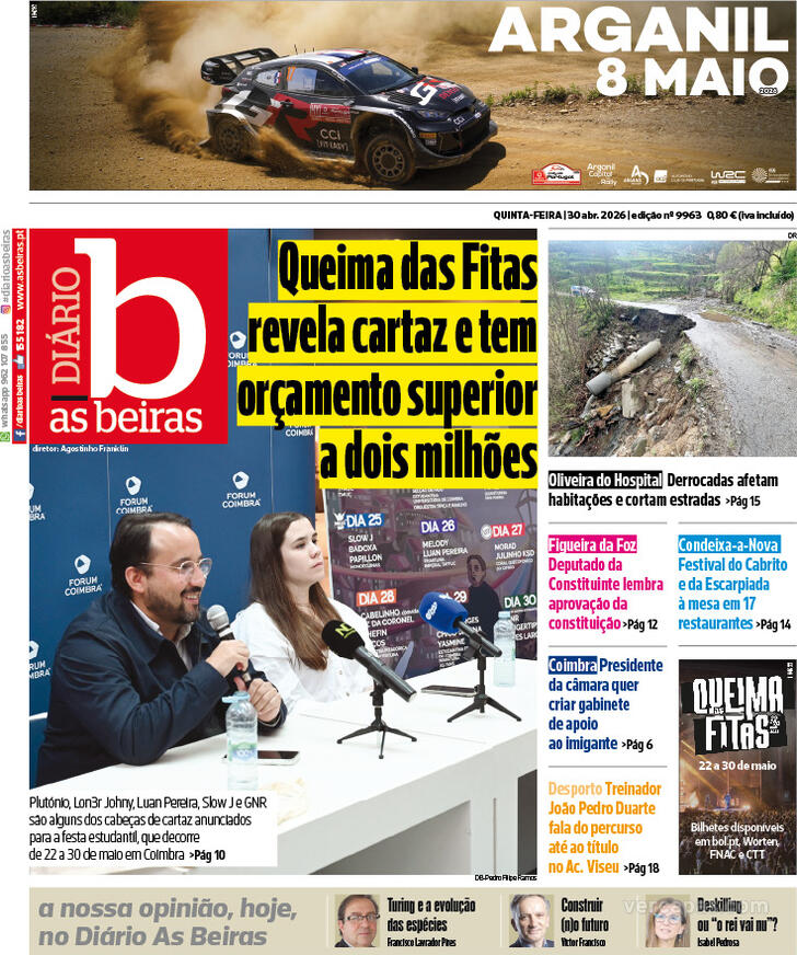 Capa Di�rio As Beiras - 2026-04-30