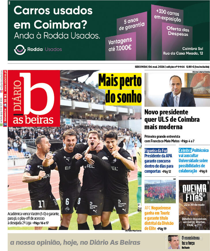 Capa Di�rio As Beiras - 2026-05-04