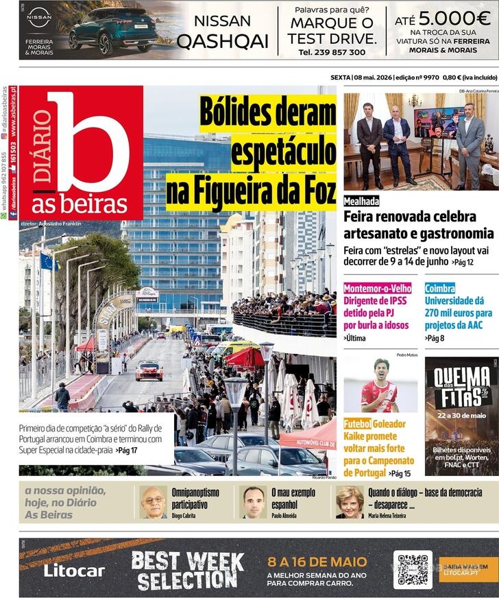 Capa Di�rio As Beiras - 2026-05-08