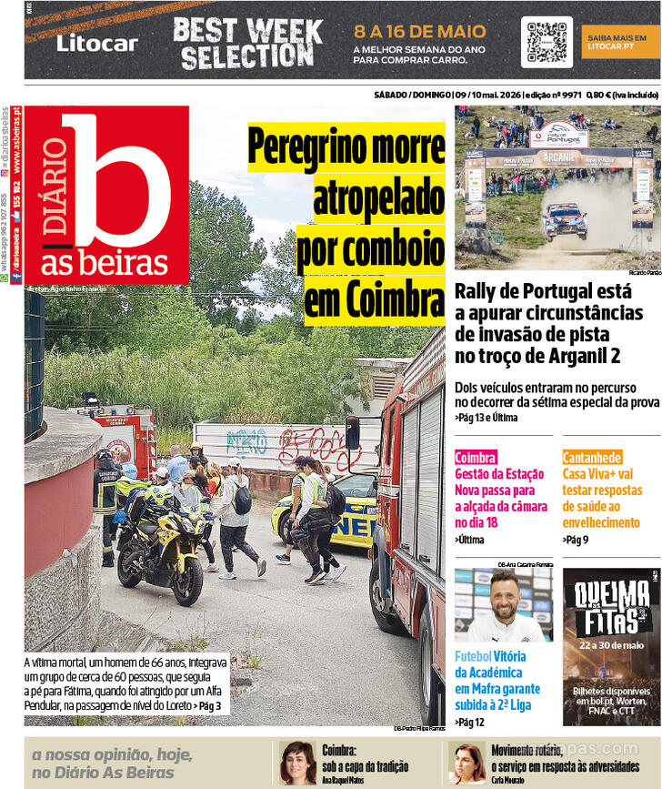 Capa Di�rio As Beiras - 2026-05-09