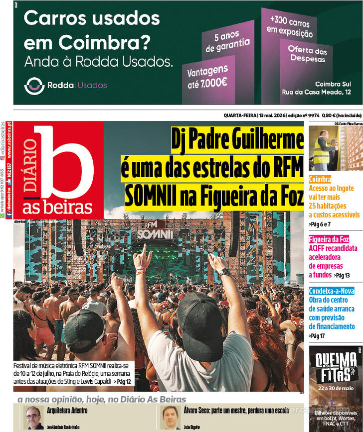 Capa Di�rio As Beiras - 2026-05-13