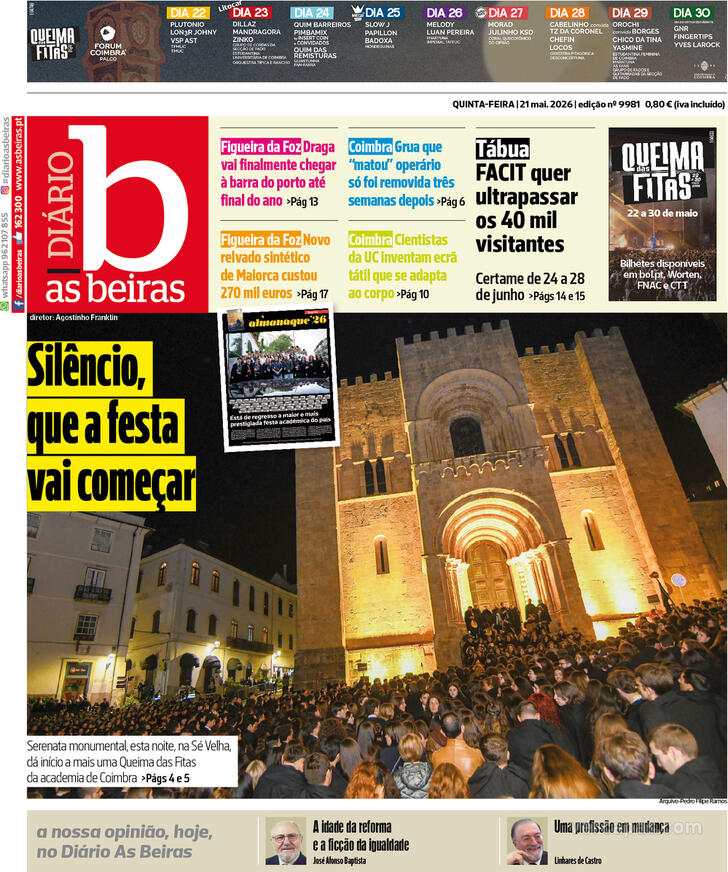 Capa Di�rio As Beiras - 2026-05-21