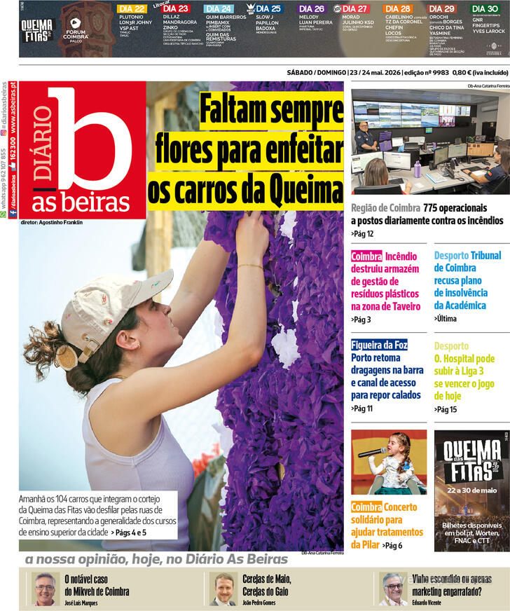 Capa Di�rio As Beiras - 2026-05-23