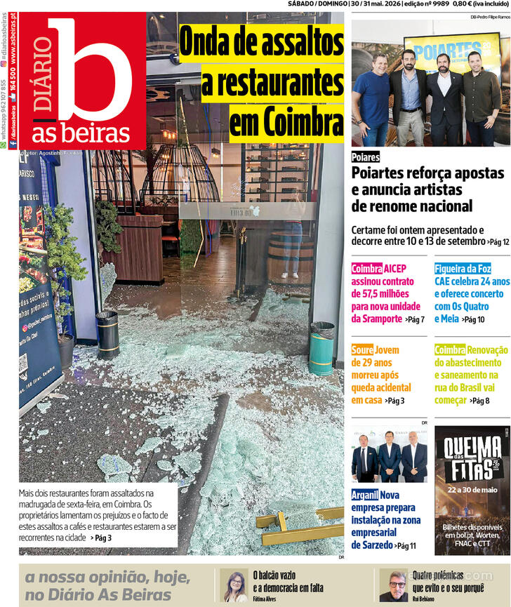 Capa Di�rio As Beiras - 2026-05-30