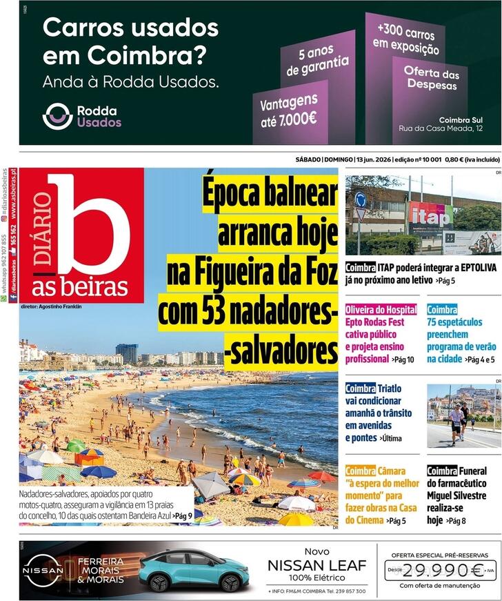 Capa Di�rio As Beiras - 2026-06-13