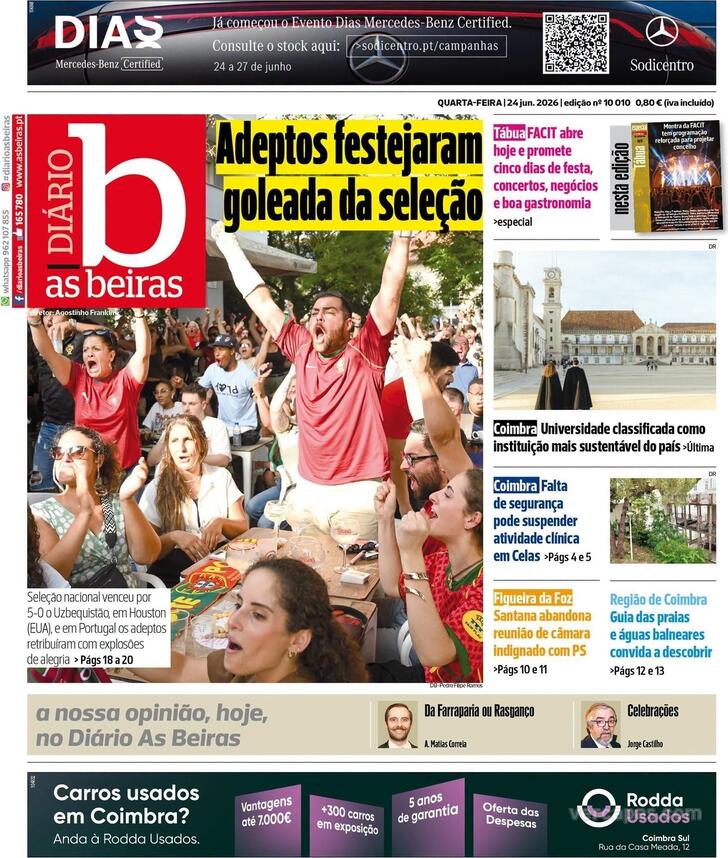 Capa Di�rio As Beiras - 2026-06-24