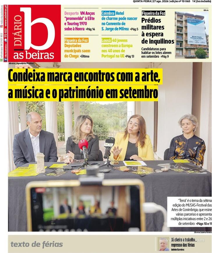 Capa Di�rio As Beiras - 2026-08-27