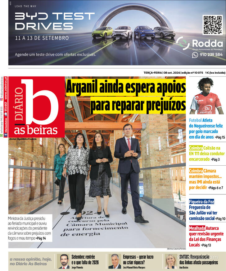 Capa Di�rio As Beiras - 2026-09-08
